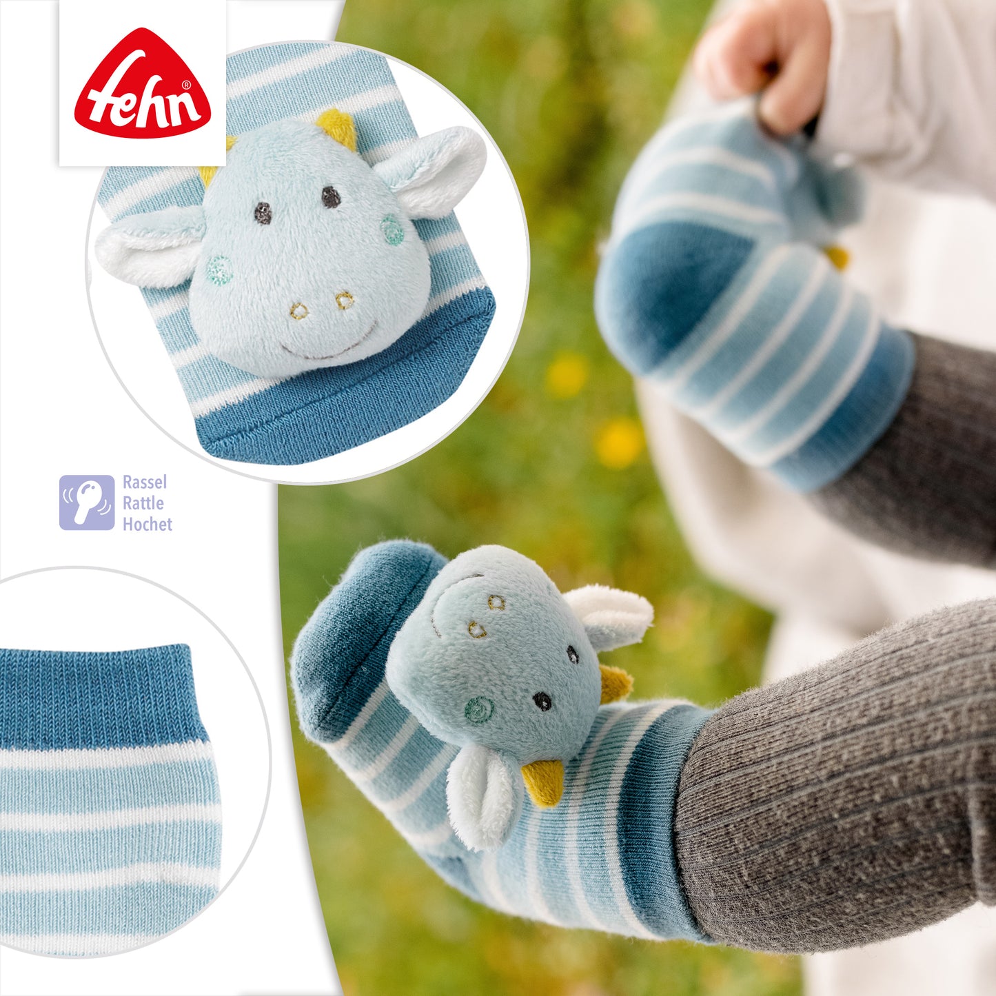 Rasselsocken Drache Einhorn Eule