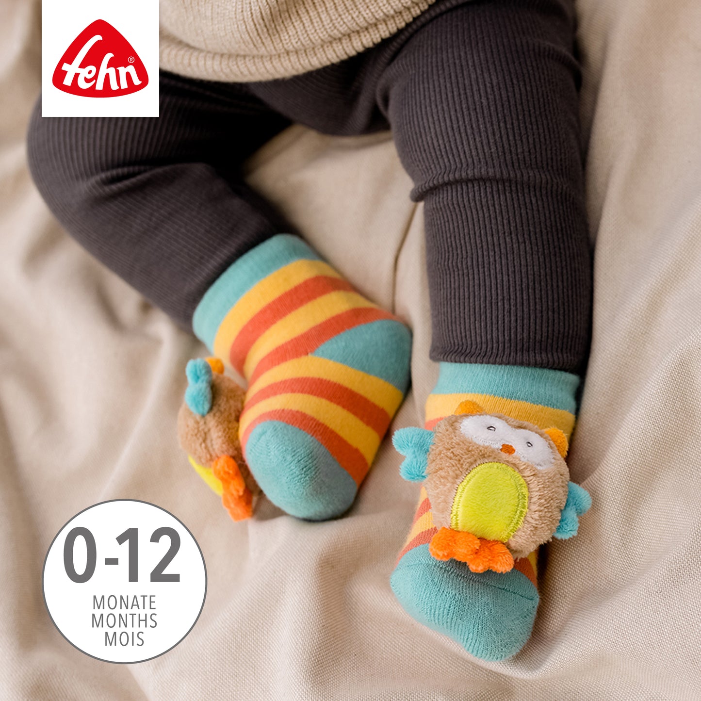 Rasselsocken Drache Einhorn Eule