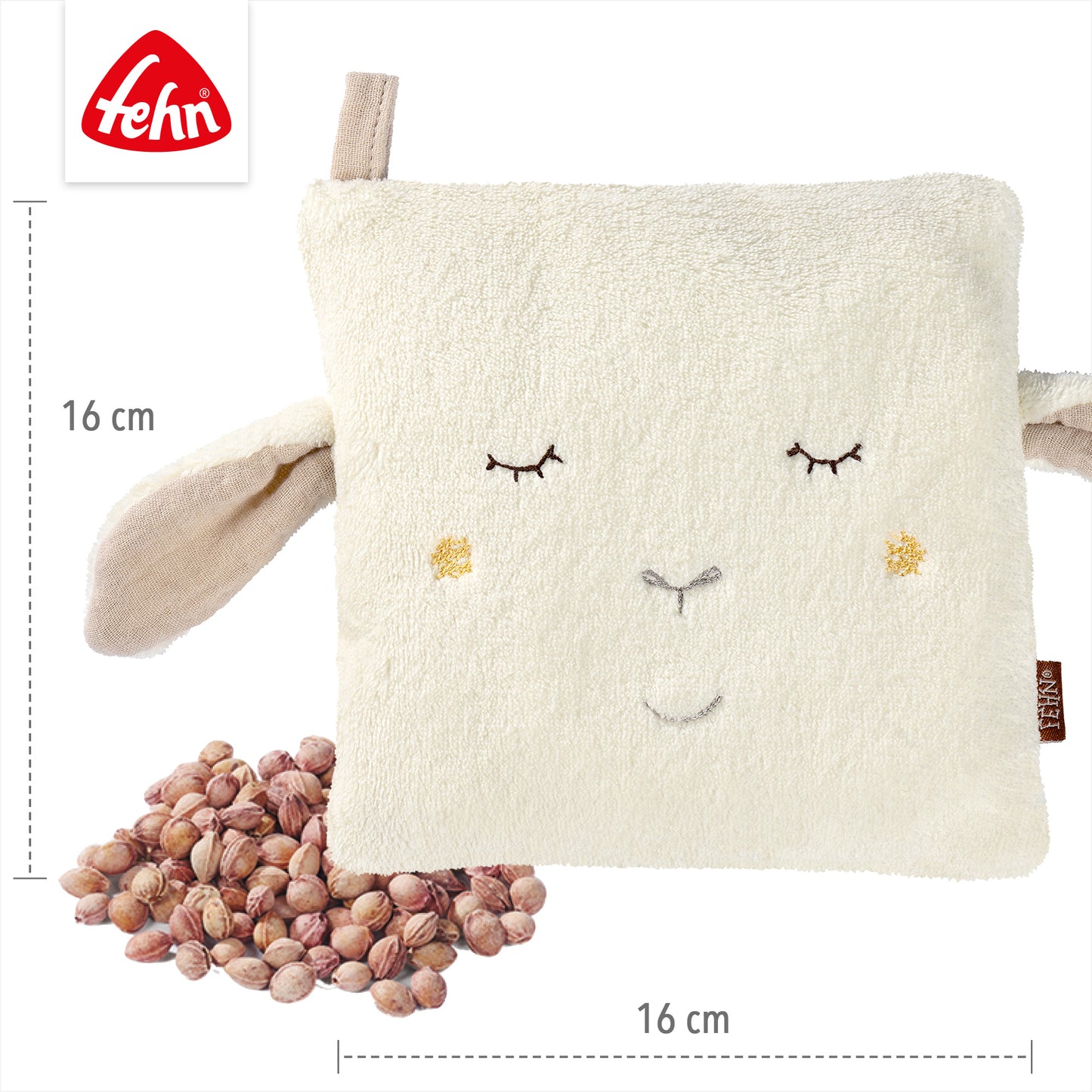 Kirschkernkissen Schaf mit Namen – personalisiertes Wärmekissen für Babys und Kinder