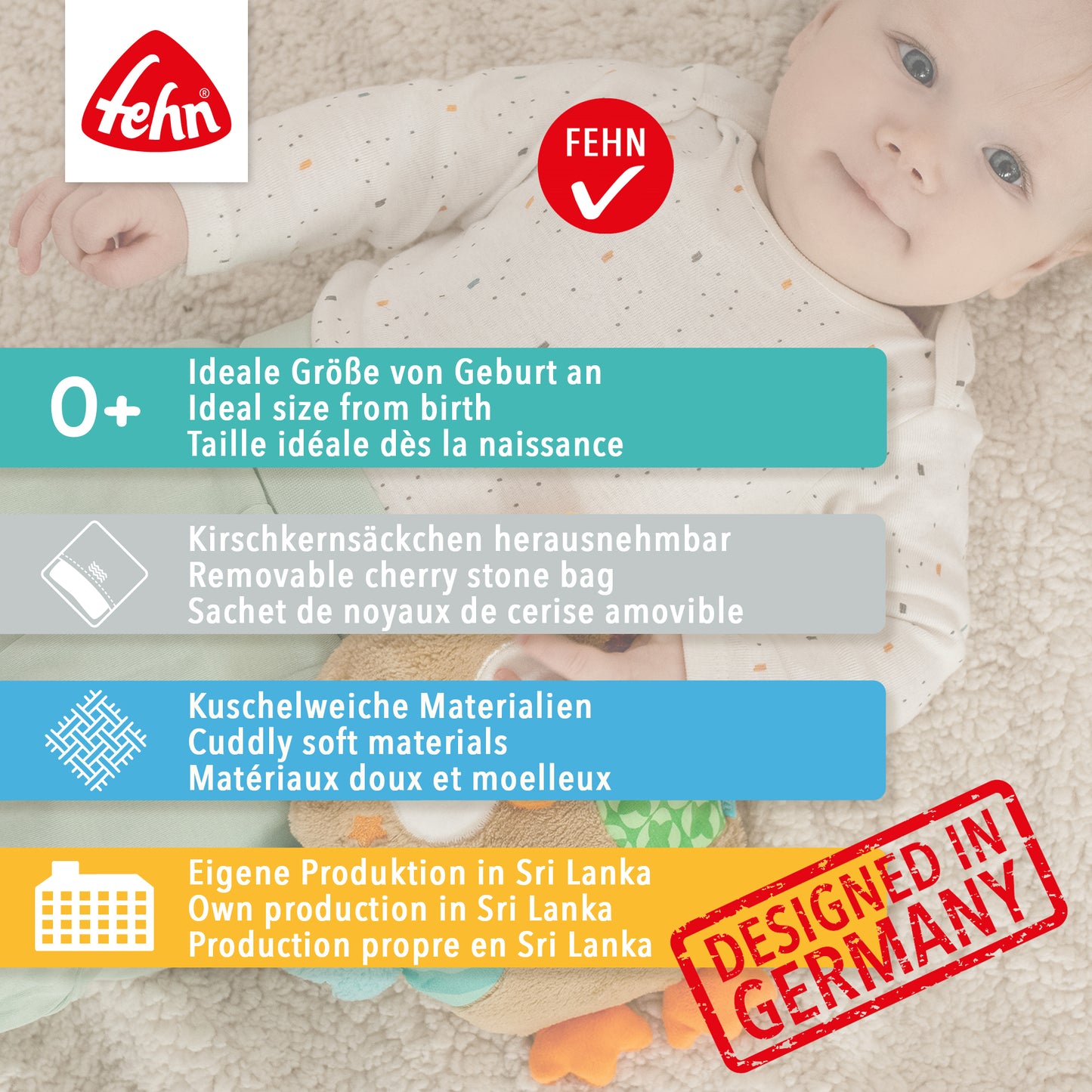 Kirschkernkissen Schaf mit Namen – personalisiertes Wärmekissen für Babys und Kinder
