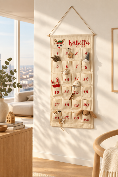 Personalisierter Adventskalender mit Rentier und Namen