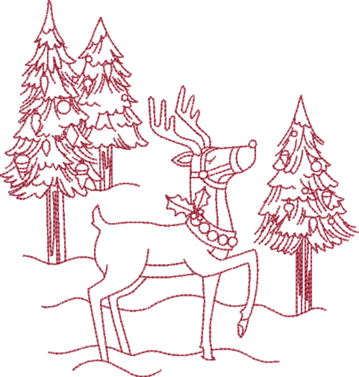 ⭐️ Personalisierter Adventskalender bestickt mit süssen vintage Motiven: Rudolf, Tannenbaum, Weihnachtsmann oder Zuckerhaus