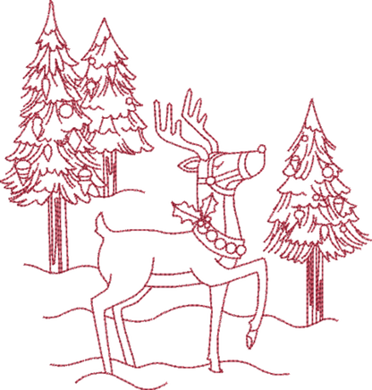 ⭐️ Personalisierter Adventskalender bestickt mit süssen vintage Motiven: Rudolf, Tannenbaum, Weihnachtsmann oder Zuckerhaus