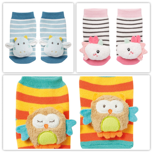 Rasselsocken Drache Einhorn Eule