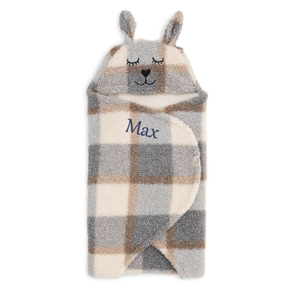 Einschlagdecke für Babyschale Hase Karo