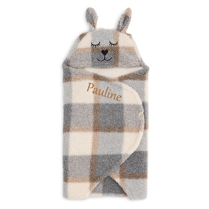 Einschlagdecke für Babyschale Hase Karo
