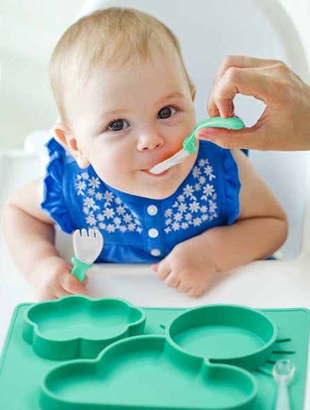 Silikon Baby Esslern-Set mit Teller & Löffel
