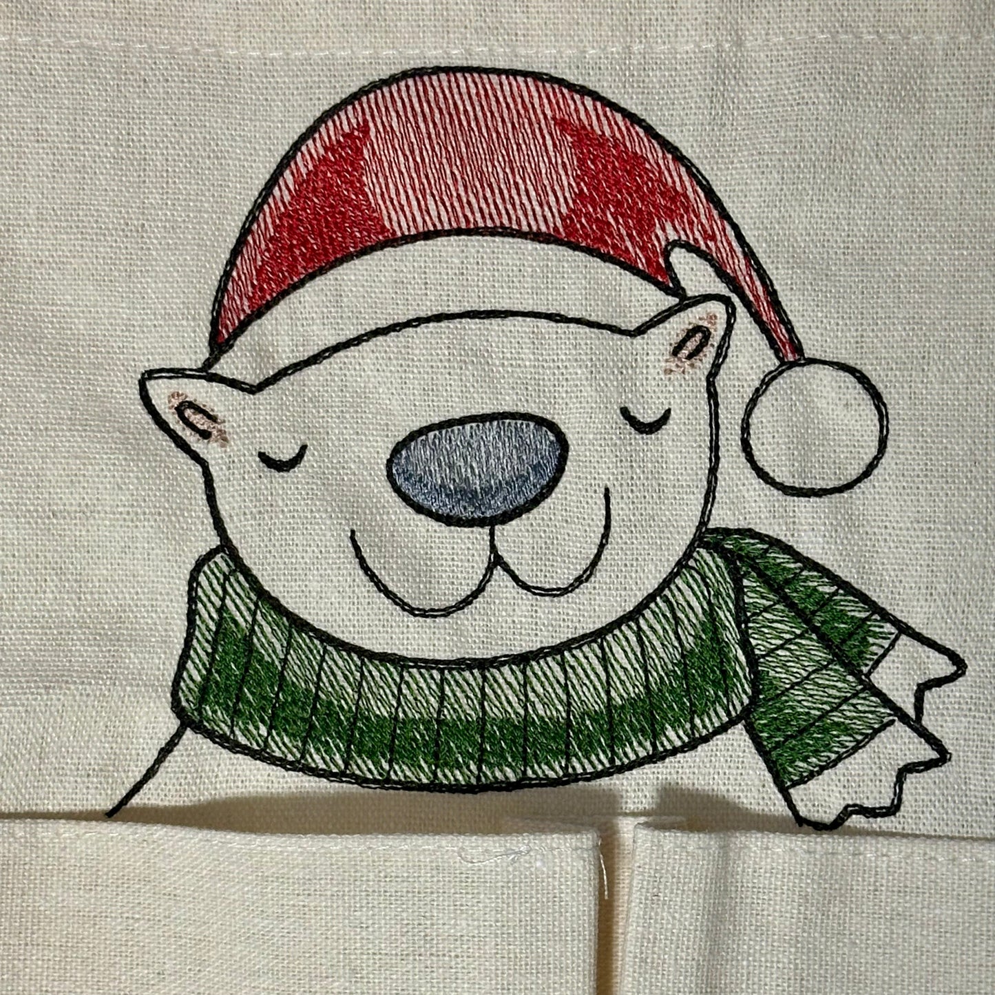 🐻‍❄️ Personalisierter Adventskalender Kinder bestickt mit Motiv Eisbär und WunschNamen