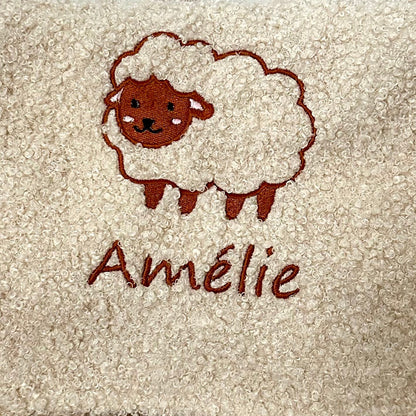 Rucksack Boucle bestickt mit Tiermotiv + Name