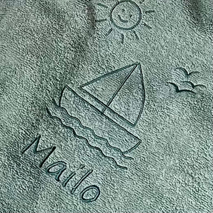 Badeponcho mit Kapuze & Ohren individuell personalisiert mit Motiv & Name