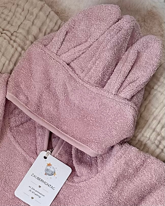 Badeponcho mit Kapuze & Ohren individuell personalisiert mit Motiv & Name