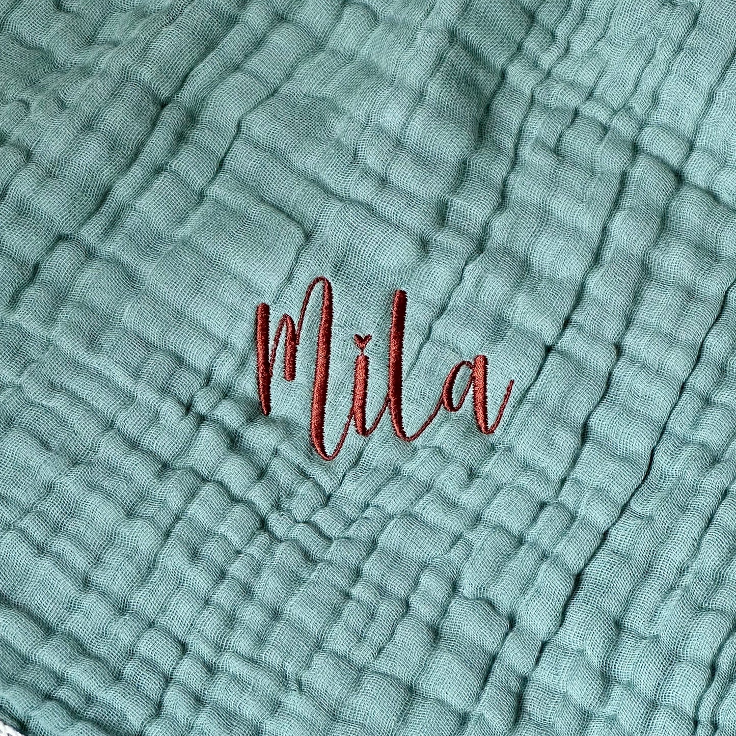 Personalisierte Musselin Babydecke mit Namen