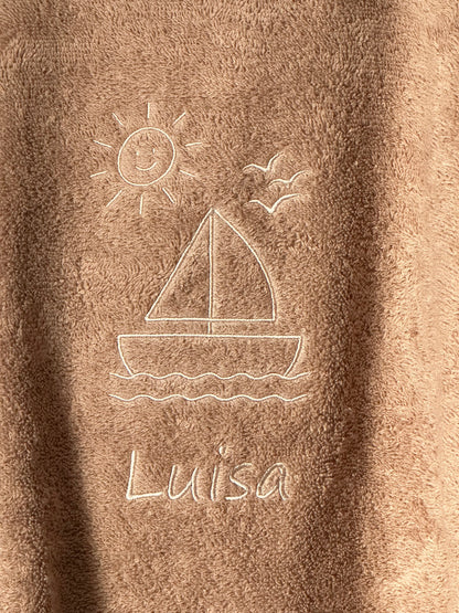 Badeponcho mit Kapuze & Ohren individuell personalisiert mit Motiv & Name