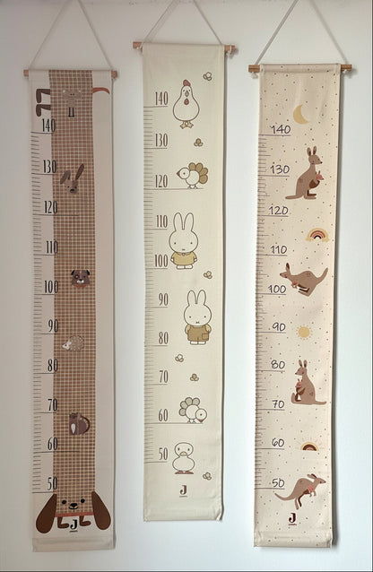 Personalisierte Messlatte Kinder - Hase Miffy | Wachstumsmesser mit Namen