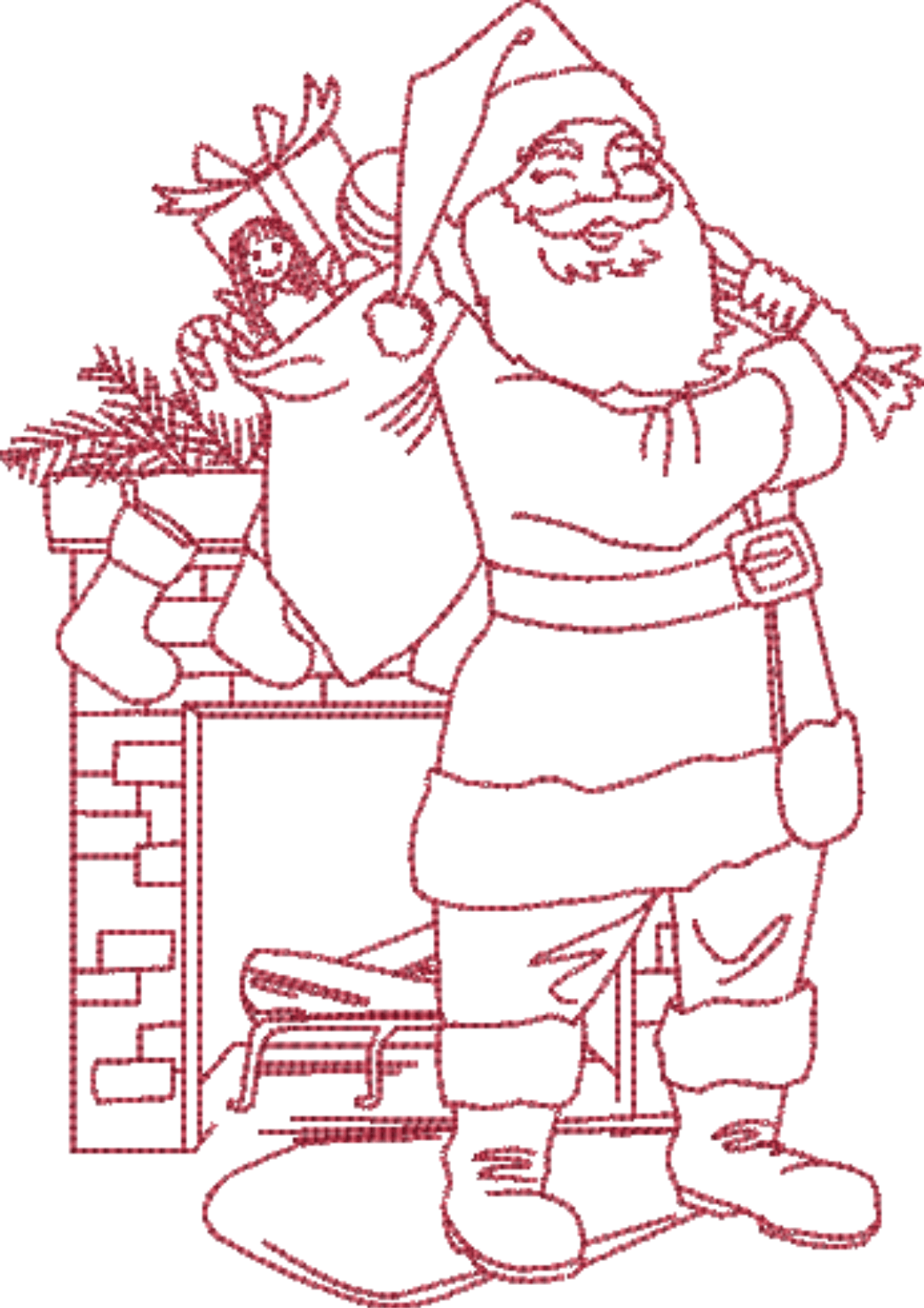 ⭐️ Personalisierter Adventskalender bestickt mit süssen vintage Motiven: Rudolf, Tannenbaum, Weihnachtsmann oder Zuckerhaus