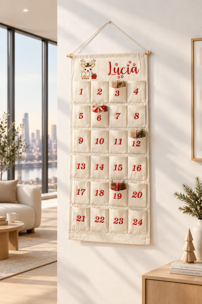 Personalisierter Adventskalender mit Reh und Namen