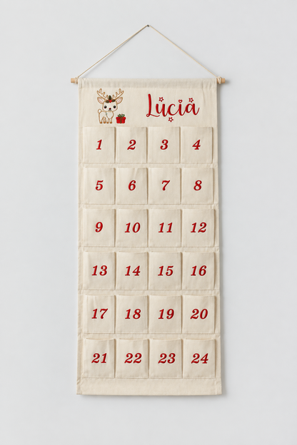 Personalisierter Adventskalender mit Reh und Namen
