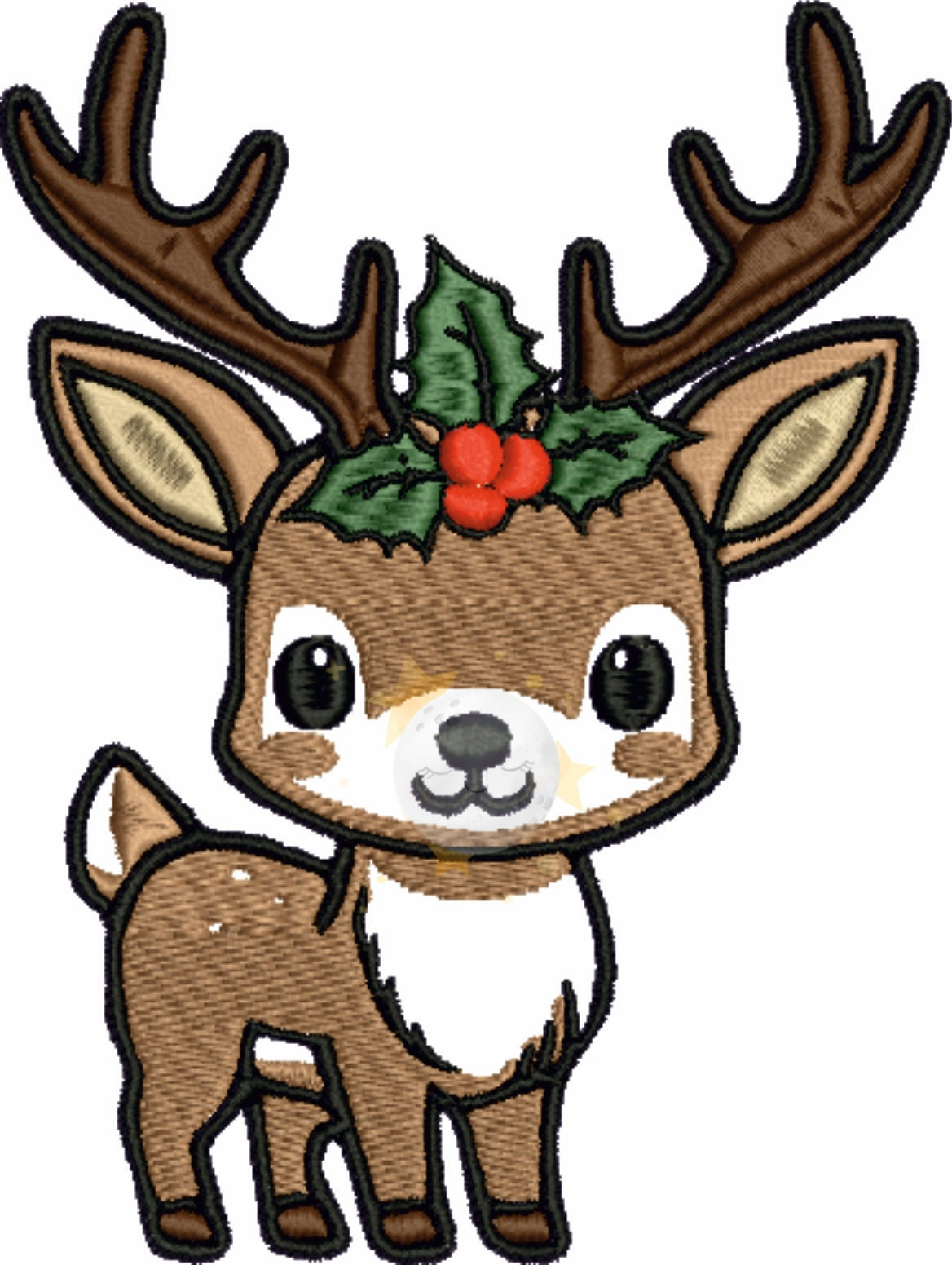 🎄 Personalisierter Adventskalender Kinder bestickt mit Motiv Reh und WunschNamen