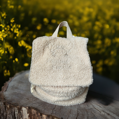 Rucksack Boucle personalisiert mit Tiermotiv + Name