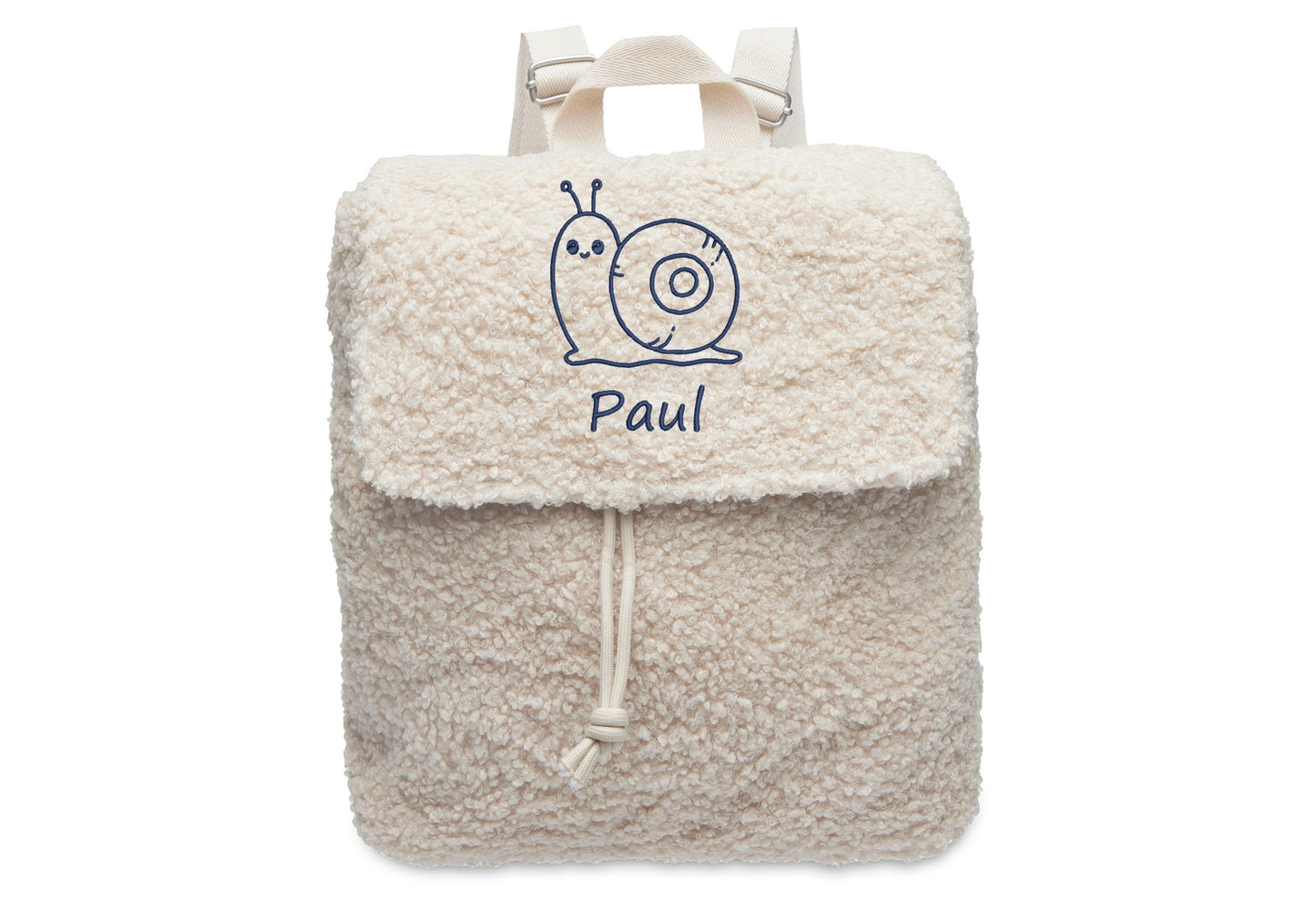 Rucksack Boucle bestickt mit Tiermotiv + Name