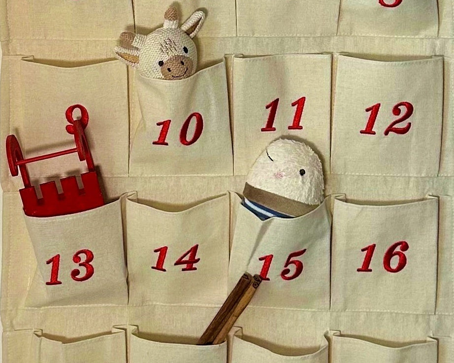 🛻 Personalisierter Adventskalender bestickt mit Motiv Retro Truck + WunschName