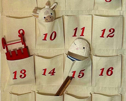 🛻 Personalisierter Adventskalender bestickt mit Motiv Retro Truck + WunschName