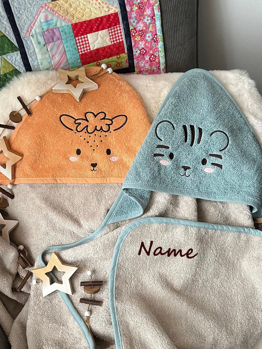 Kuscheliges Kapuzenbadetuch mit süßem Tier Motiv – Flauschig, praktisch & personalisierbar
