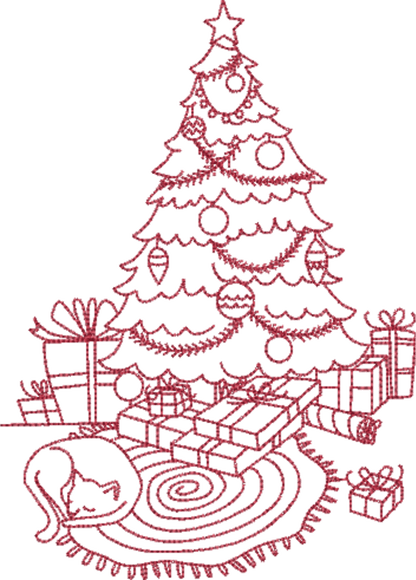 ⭐️ Personalisierter Adventskalender bestickt mit süssen vintage Motiven: Rudolf, Tannenbaum, Weihnachtsmann oder Zuckerhaus